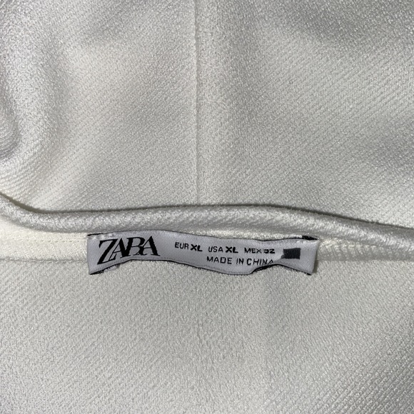 Zara Mini Dress Women's XL Off White Faux‎ Suede With Front Pockets Casual - Picture 4 of 9